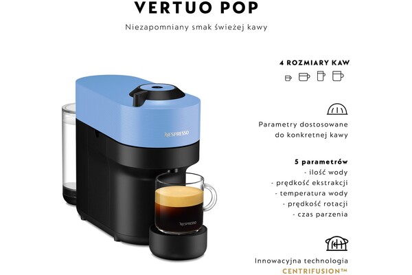 Ekspres De’Longhi Vertuo Pop ENV90A kapsułkowy niebiesko-czarny