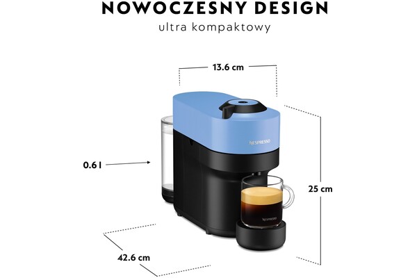 Ekspres De’Longhi Vertuo Pop ENV90A kapsułkowy niebiesko-czarny