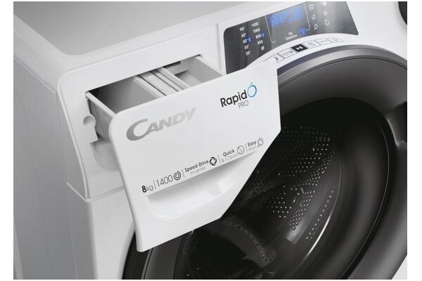 Pralka Candy RP486BWMR1S RapidO 8.0kg 1400obr./min