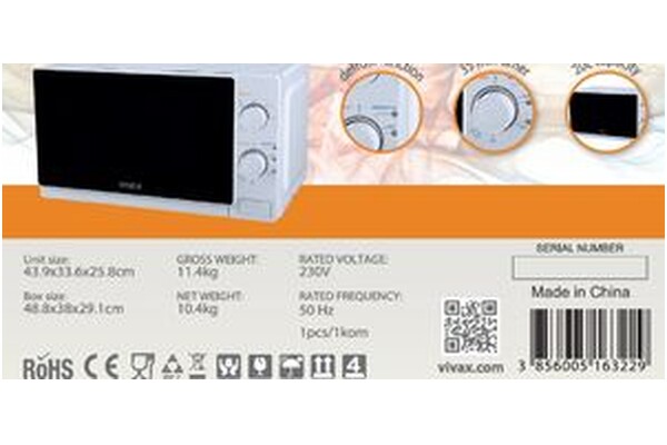 Kuchenka mikrofalowa VIVAX MWO2077 20l 700W