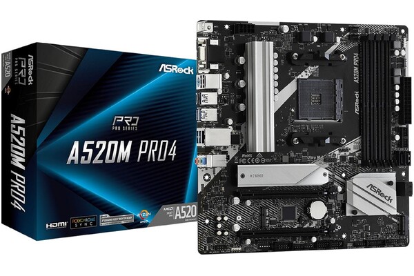 Płyta główna ASrock A520M -HVS Socket AM4 AMD A520 DDR4 microATX