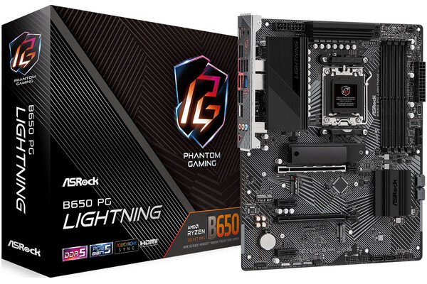 Płyta główna ASrock B650 Phantom Gaming Lightning Socket AM5 AMD B650 DDR5 ATX