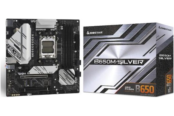 Płyta główna BIOSTAR B650M Silver Socket AM5 AMD B650 DDR5 microATX