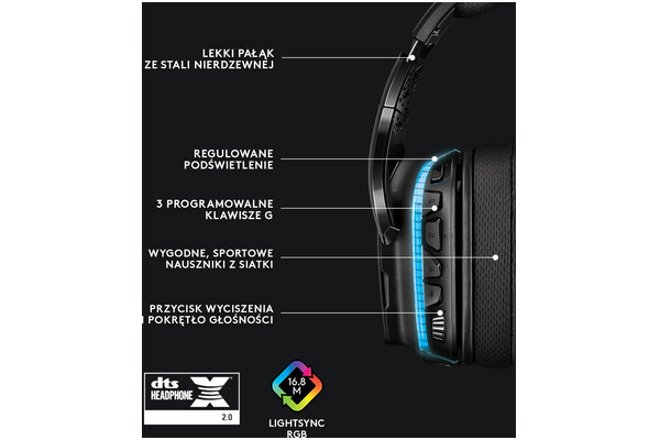 Słuchawki Logitech G635 Nauszne Przewodowe czarno-niebieski