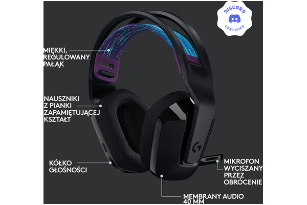 Słuchawki Logitech G535 Lightspeed Nauszne Bezprzewodowe czarny