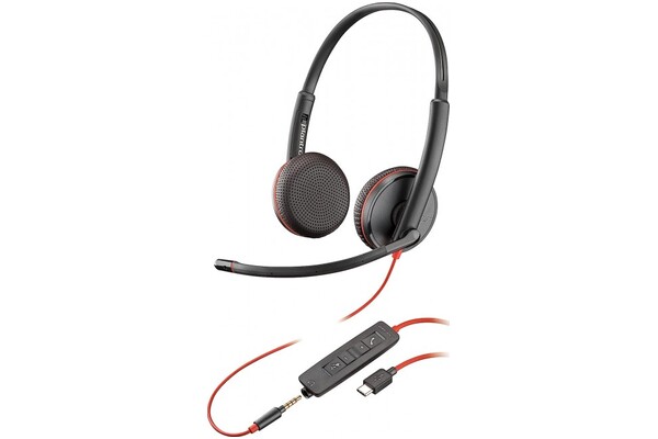 Słuchawki Plantronics BLACKWIRE 3225 Nauszne Przewodowe czarno-czerwony
