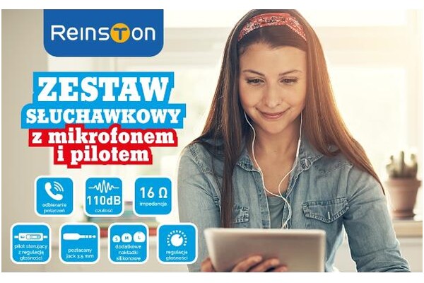 Słuchawki Reinston EZS004 Dokanałowe Przewodowe biały