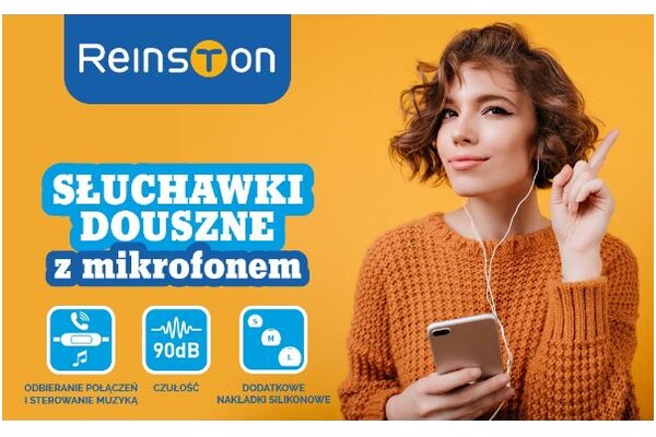 Słuchawki Reinston EZS006 Dokanałowe Przewodowe biały