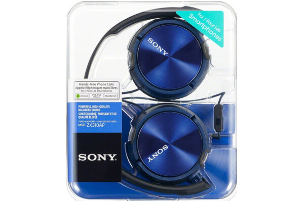 Słuchawki Sony MDRZX310 Nauszne Przewodowe niebieski