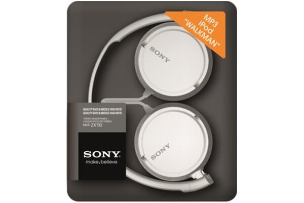 Słuchawki Sony MDRZX110AP Nauszne Przewodowe biały
