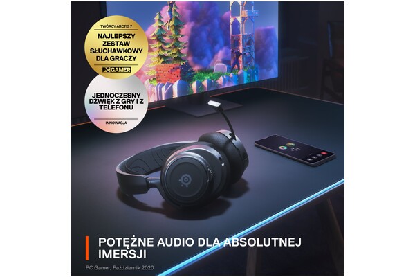 Słuchawki SteelSeries Arctis Nova 7 Nauszne Bezprzewodowe czarny