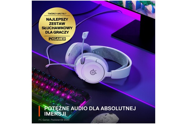 Słuchawki SteelSeries Arctis Nova 1 Nauszne Przewodowe biały