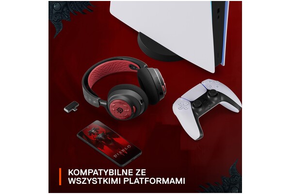 Słuchawki SteelSeries Arctis Nova 7 Nauszne Bezprzewodowe czarno-czerwony