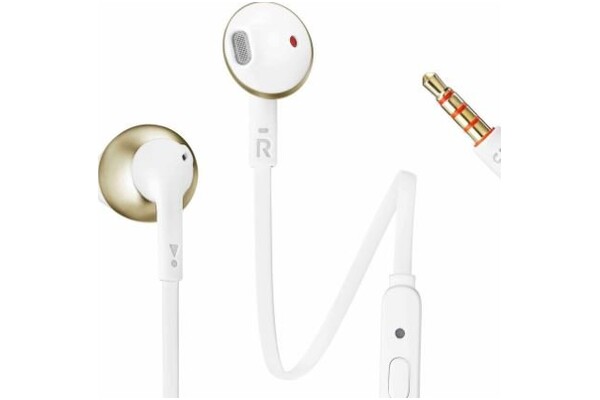Słuchawki JBL Tune 205 Douszne Przewodowe złoty
