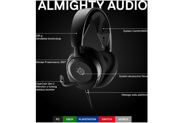 Słuchawki SteelSeries Arctis Nova 1 Nauszne Przewodowe czarny