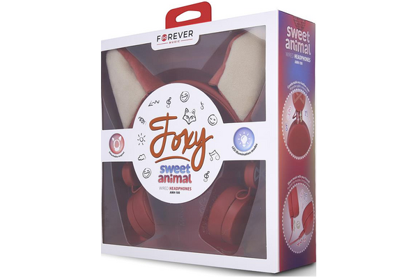 Słuchawki FOREVER AMH100 Foxy Nauszne Przewodowe pomarańczowy