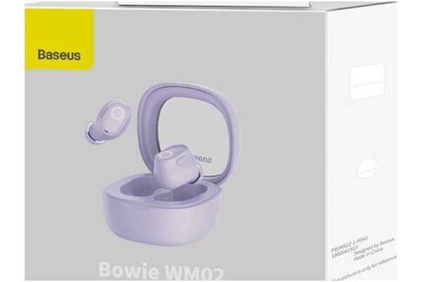 Słuchawki Baseus WM02 Bowie Dokanałowe Bezprzewodowe fioletowy