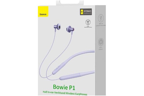 Słuchawki Baseus P1 Bowie Douszne Bezprzewodowe fioletowy