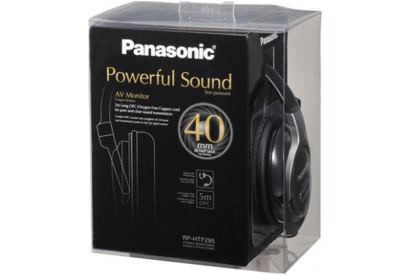 Słuchawki Panasonic RPHTF295EK Nauszne Przewodowe czarny