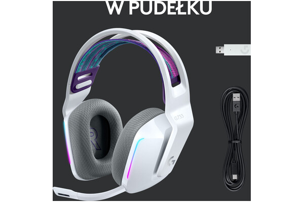 Słuchawki Logitech G733 Lightspeed Nauszne Bezprzewodowe biały