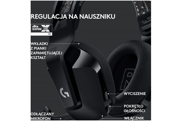 Słuchawki Logitech G733 Lightspeed Nauszne Bezprzewodowe czarny