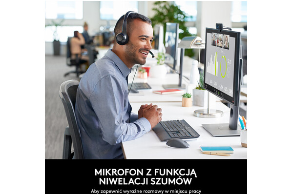 Słuchawki Logitech H390 Nauszne Przewodowe czarny