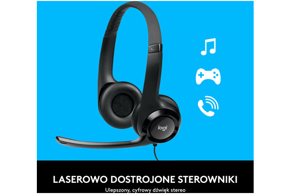 Słuchawki Logitech H390 Nauszne Przewodowe czarny