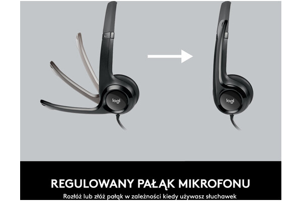 Słuchawki Logitech H390 Nauszne Przewodowe czarny