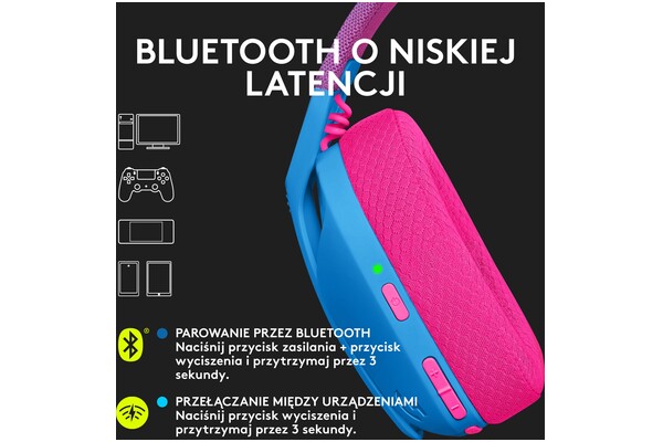 Słuchawki Logitech G435 Lightspeed Nauszne Bezprzewodowe niebieski
