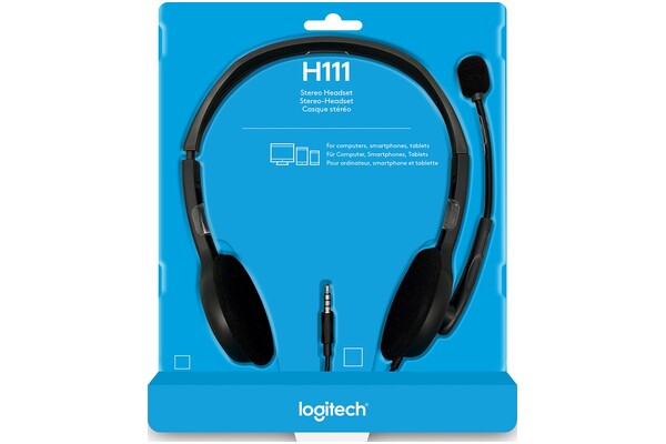 Słuchawki Logitech H111 Nauszne Przewodowe czarny