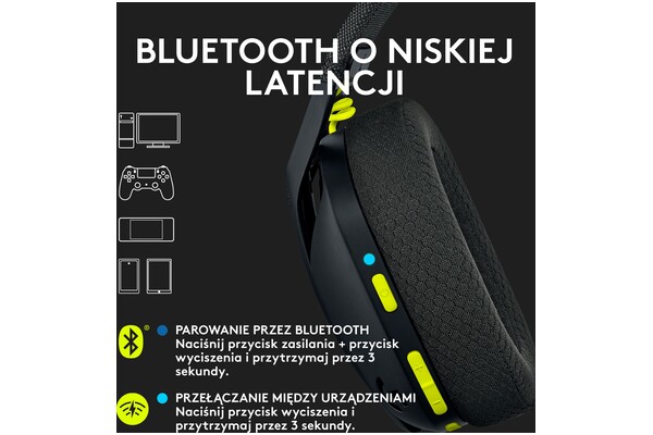 Słuchawki Logitech G435 Nauszne Bezprzewodowe czarny