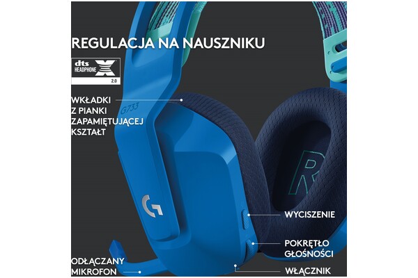 Słuchawki Logitech G733 Lightspeed Nauszne Bezprzewodowe niebieski