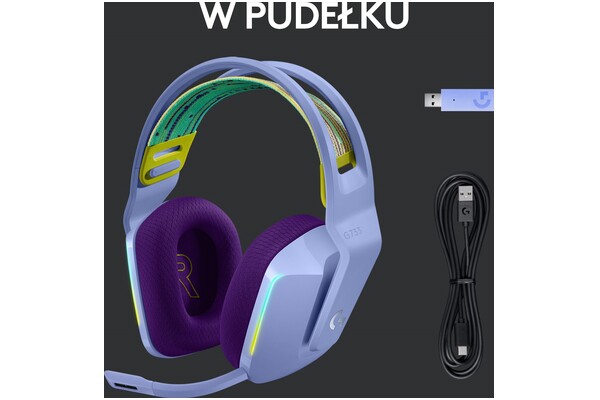 Słuchawki Logitech G733 Lightspeed Nauszne Bezprzewodowe fioletowy