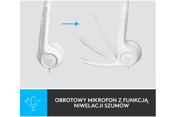 Słuchawki Logitech H390 Nauszne Przewodowe biały