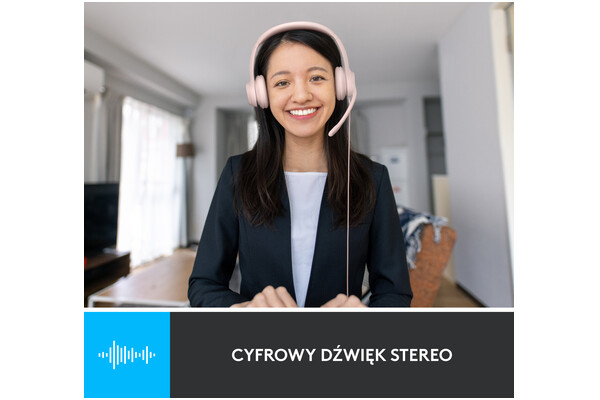 Słuchawki Logitech H390 Nauszne Przewodowe różowy