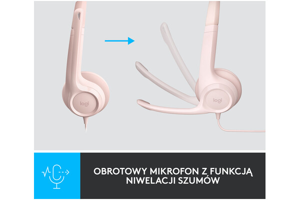 Słuchawki Logitech H390 Nauszne Przewodowe różowy
