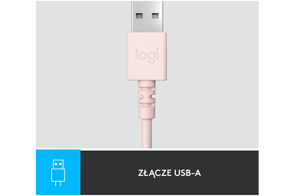 Słuchawki Logitech H390 Nauszne Przewodowe różowy