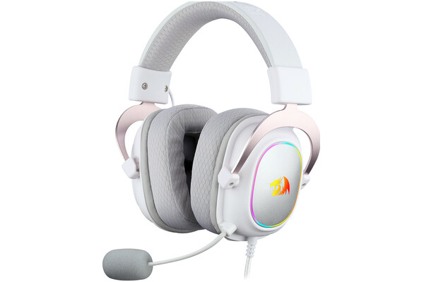 Słuchawki Redragon H510 Zeus Nauszne Przewodowe biało-różowy
