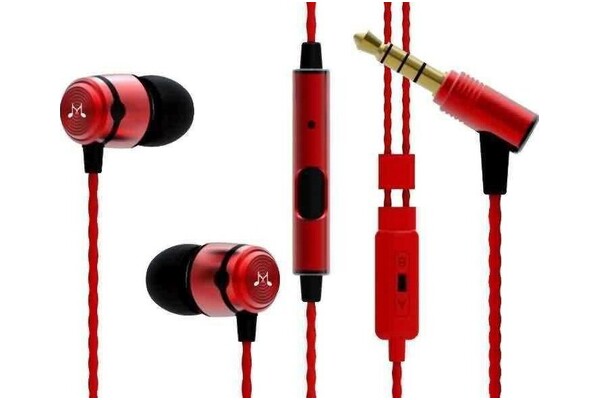 Słuchawki SoundMAGIC E50 Dokanałowe Przewodowe czerwono-czarny