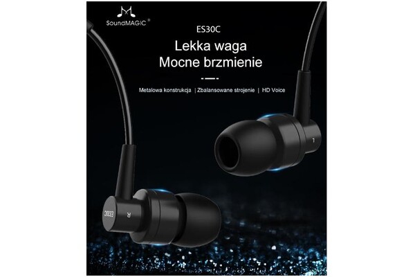 Słuchawki SoundMAGIC ES30C Dokanałowe Przewodowe czarny