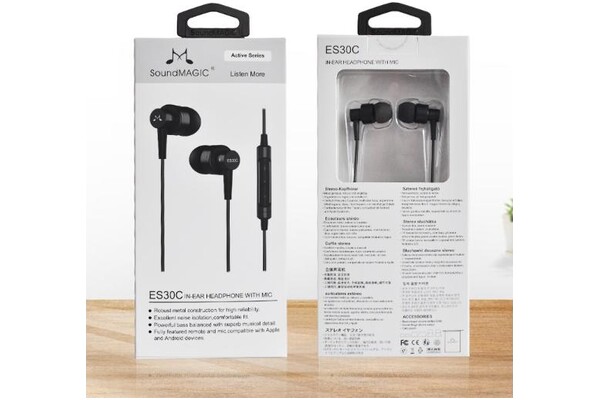 Słuchawki SoundMAGIC ES30C Dokanałowe Przewodowe czarny