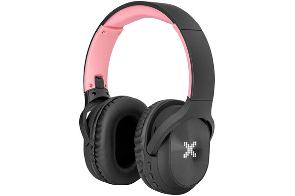 Słuchawki XMUSIC BTH106B Nauszne Bezprzewodowe Czarno-różowy