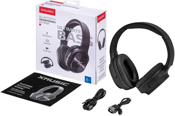 Słuchawki XMUSIC BTH106B Nauszne Bezprzewodowe czarny