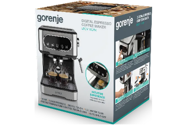 Ekspres Gorenje ESCM15DBK kolbowy srebrno-szary