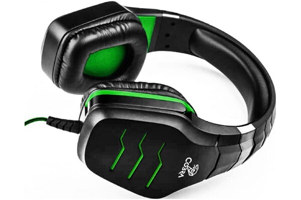 Słuchawki Q-SMART QSHXB050 Cobra Nauszne Przewodowe czarno-zielony