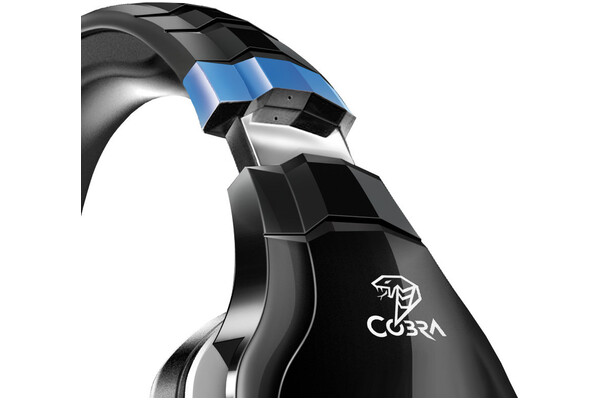 Słuchawki Q-SMART QSHPS050 Cobra Nauszne Przewodowe czarno-niebieski