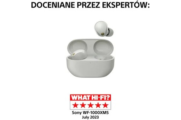 Słuchawki Sony WF1000XM5 Dokanałowe Bezprzewodowe srebrno-złoty