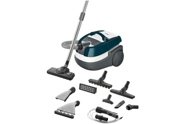 Odkurzacz Bosch BWD41720 AquaWash&Clean tradycyjny workowy 1700W Biało-niebieski