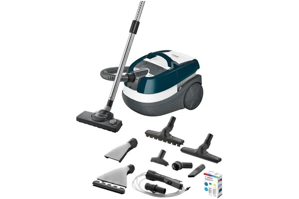 Odkurzacz Bosch BWD41720 AquaWash&Clean tradycyjny workowy 1700W Biało-niebieski
