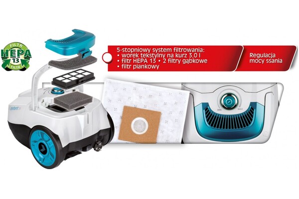 Odkurzacz MPM MOD27 tradycyjny workowy 700W biały